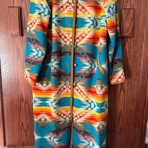 Colorful Southwestern Pendleton Wool Blanket Coat